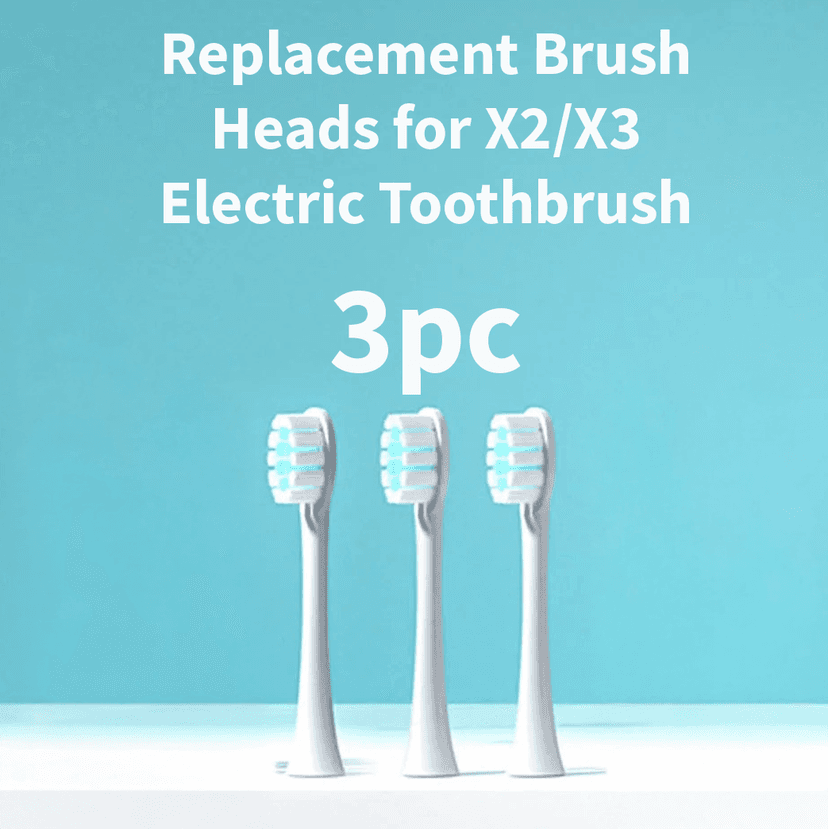 Replacement Brush Heads for X-2/X-3 Electric Toothbrush - Soft DuPont Bristles - Black & White Edition - [Pack of 3/5/7]