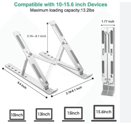 Creative Folding Laptop Stand for 10 -17 inch Tablets, Notebook Laptop | Premium Quality Plastic stand