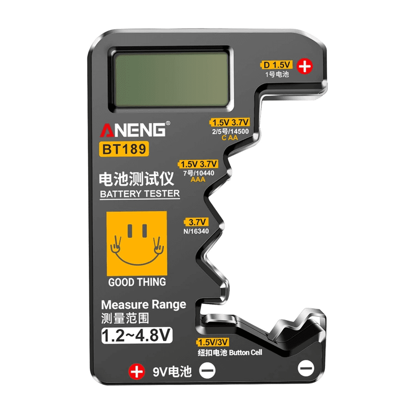 Digital Battery Tester LCD-Display C-D-N AA 9V 1.5V Button Cell Battery Capacity Check Detectors Checkered Load